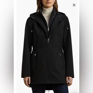 Lauren Ralph Lauren Hooded Soft-Shell Jacket with Interior Quilted Bib